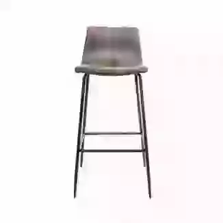 Metal Leg Frame Barstool with Moleskin Mussel Fabric Seats SET OF 2